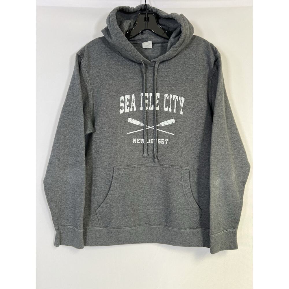Sea Isle City New Jersey Womens Sz M Gray Hoodie Sweatshirt Beach NJ VTG